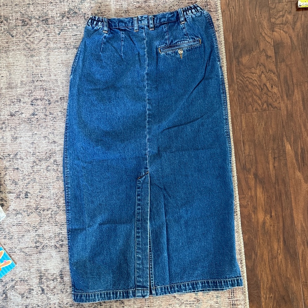 Eddie Bauer Vintage Blue Denim Jean Skirt - Picture 2 of 4
